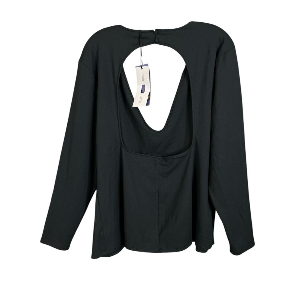 Future Collective Open Back Black V-Neck Shirt Size 2X - Picture 2 of 5